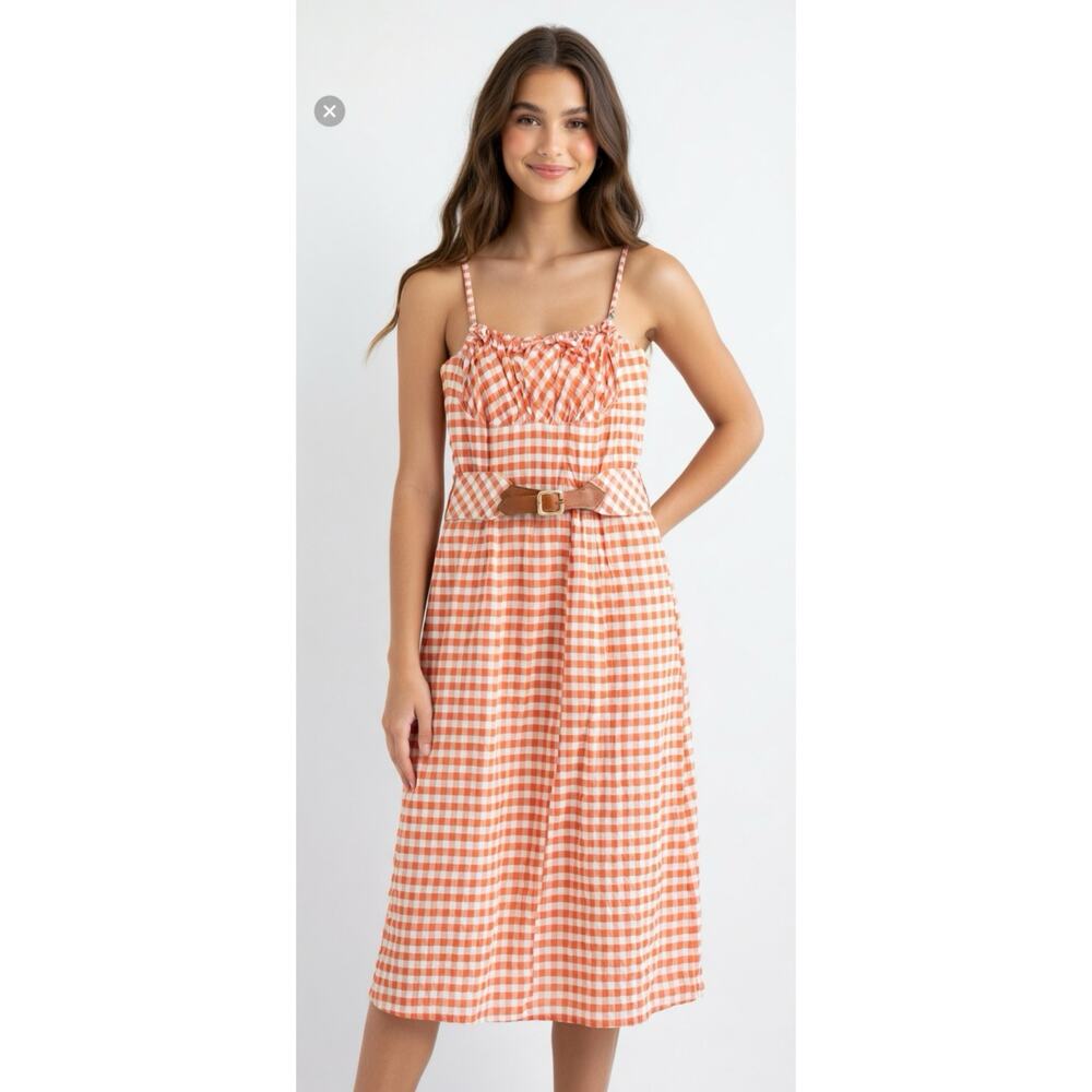 Vivienne Westwood Red Label Pink Cream Gingham Seersucker Corset Dress 40 Small